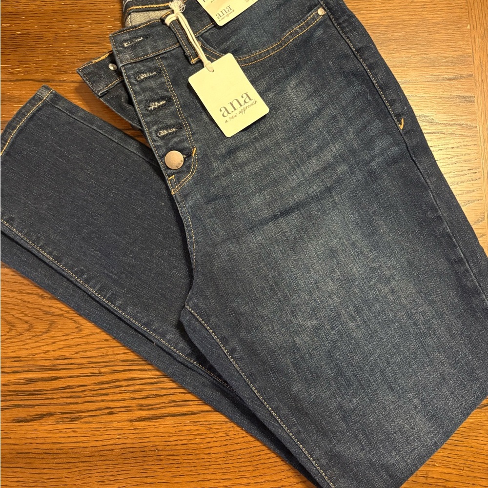 a.n.a Women's High Rise Dark Blue Jeans